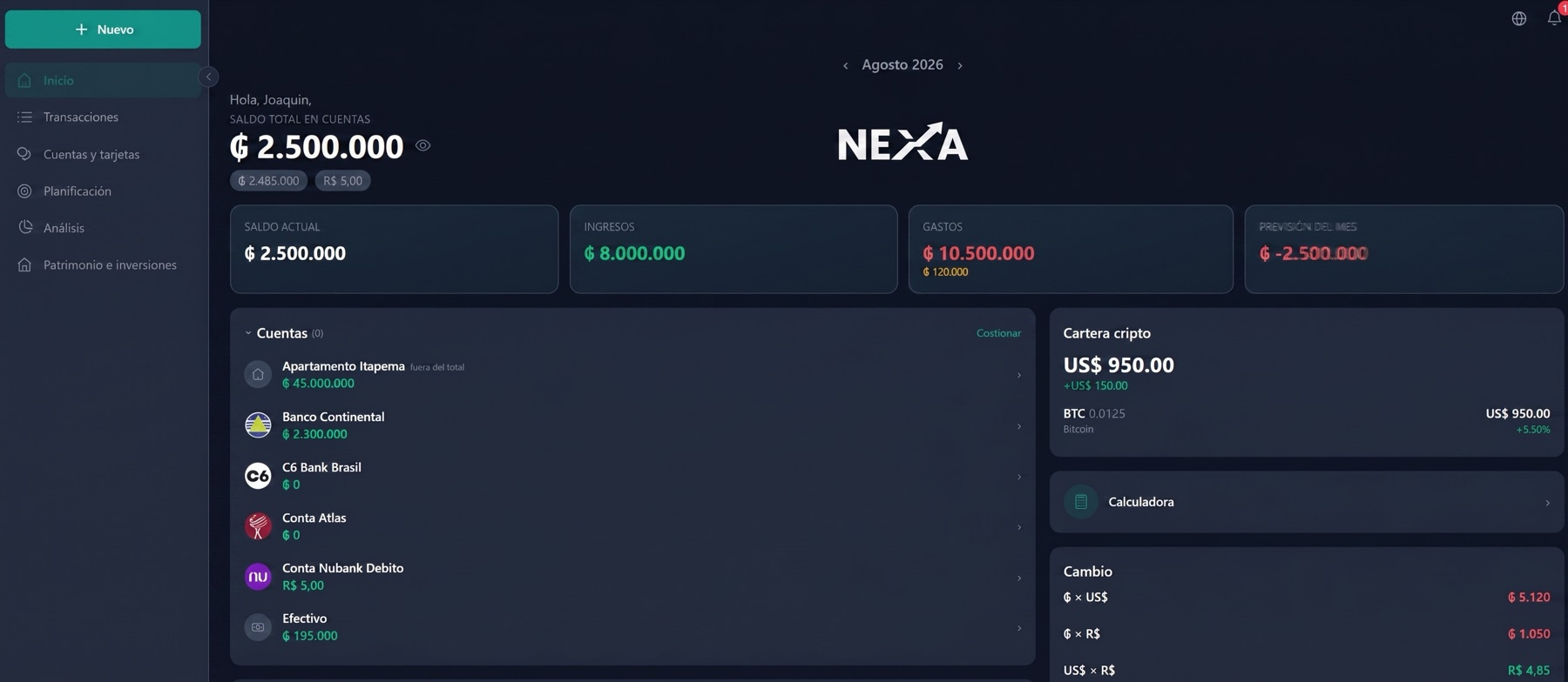 Dashboard NEXA